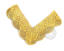 Half fine gold wavy bobbin lace 6.5 cm euro/mt